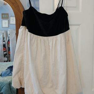 Black and Cream Spaghetti Strap Dress